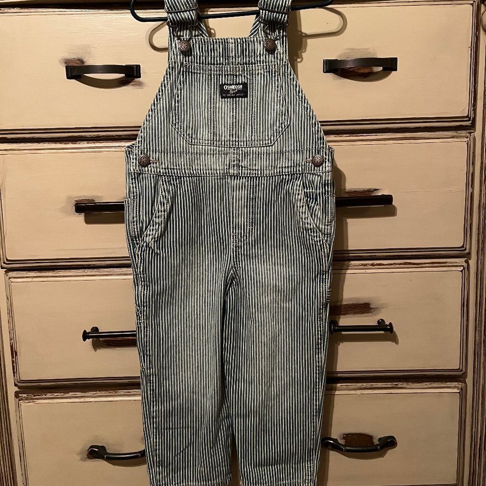 OshKosh - Hickory Stripe - Full Length Overalls - 3T
